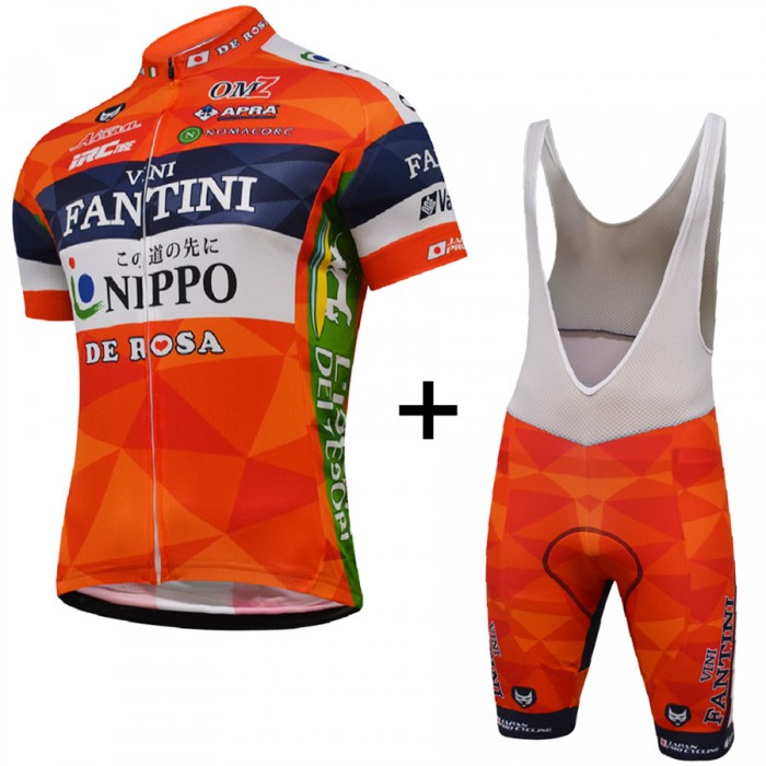 2017 Vini Fantini Nippo Pro Team Fahrradbekleidung Satz Radtrikot Kurzarm+Kurz Trägerhose 606HMNR